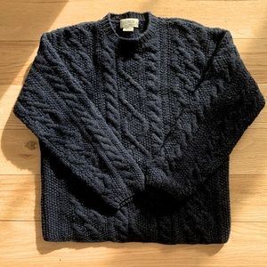 J Crew Vintage Mens Handknit Wool Sweater, Size S